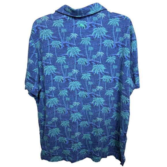 Tommy Bahama‎ Men's Large Blue Palm Tree Polo Shirt Short Sleeve Tropical - Picture 6 of 8